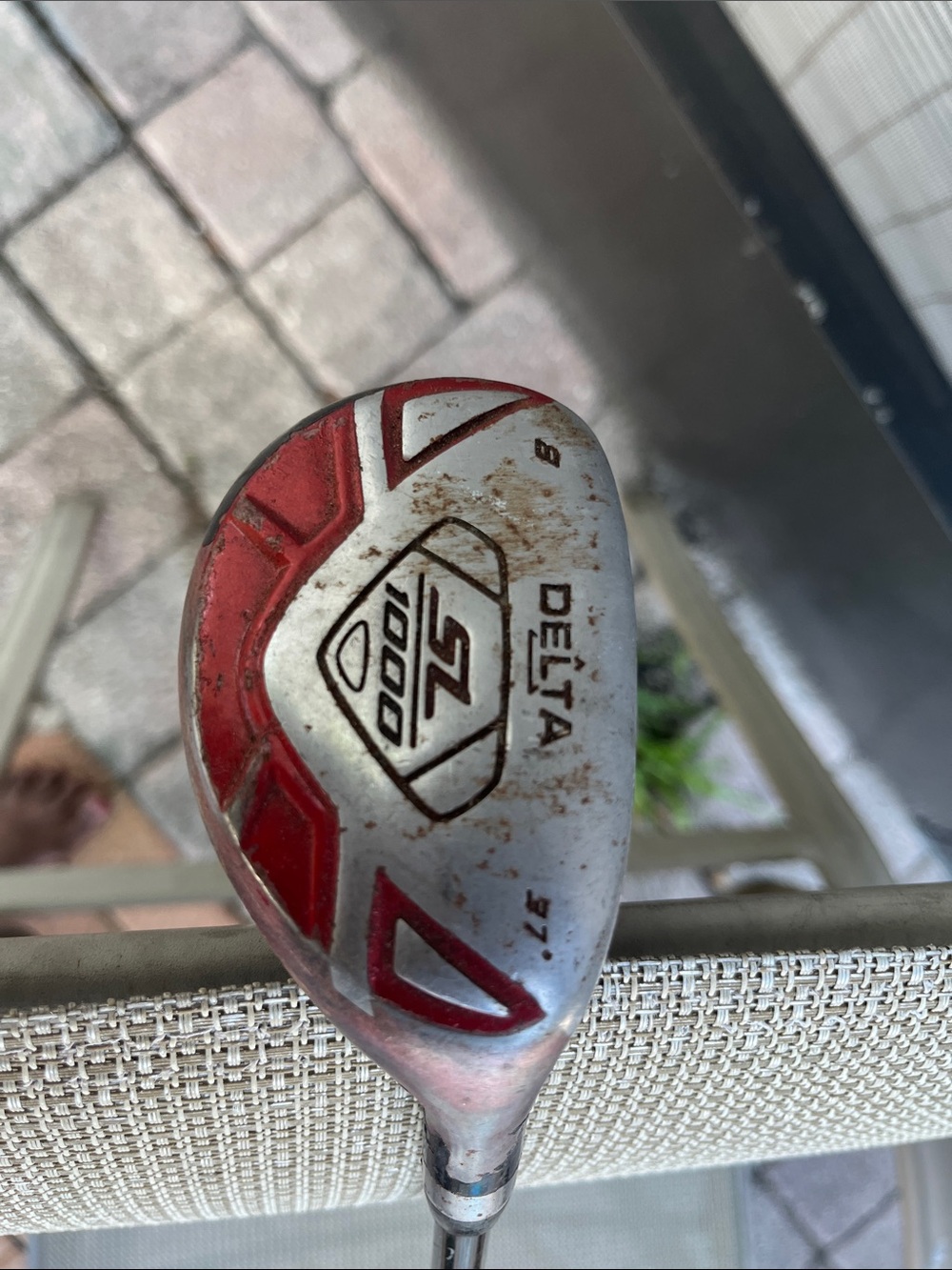 Delta Hybrid Golf Club Head in Silver and Red